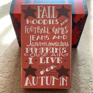 Fall 🍁 Box Sign-NWT